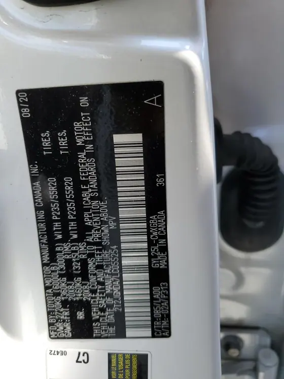 2020 Lexus RX VIN 2T2JGMDA7LC055254 - photo 12 of 13