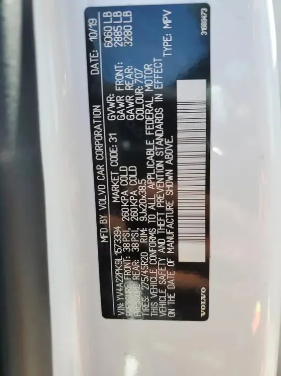 2020 Volvo XC90 VIN YV4A22PK9L1573394 - photo 6 of 14